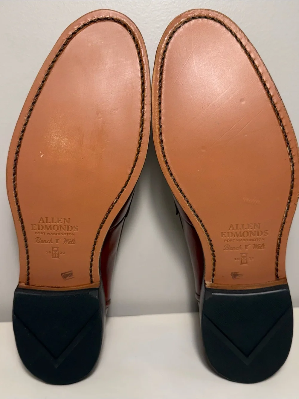 Allen Edmonds Randolph 2.0 Chili Brown Leather Penny Loafers Men’s Size 9 Museum